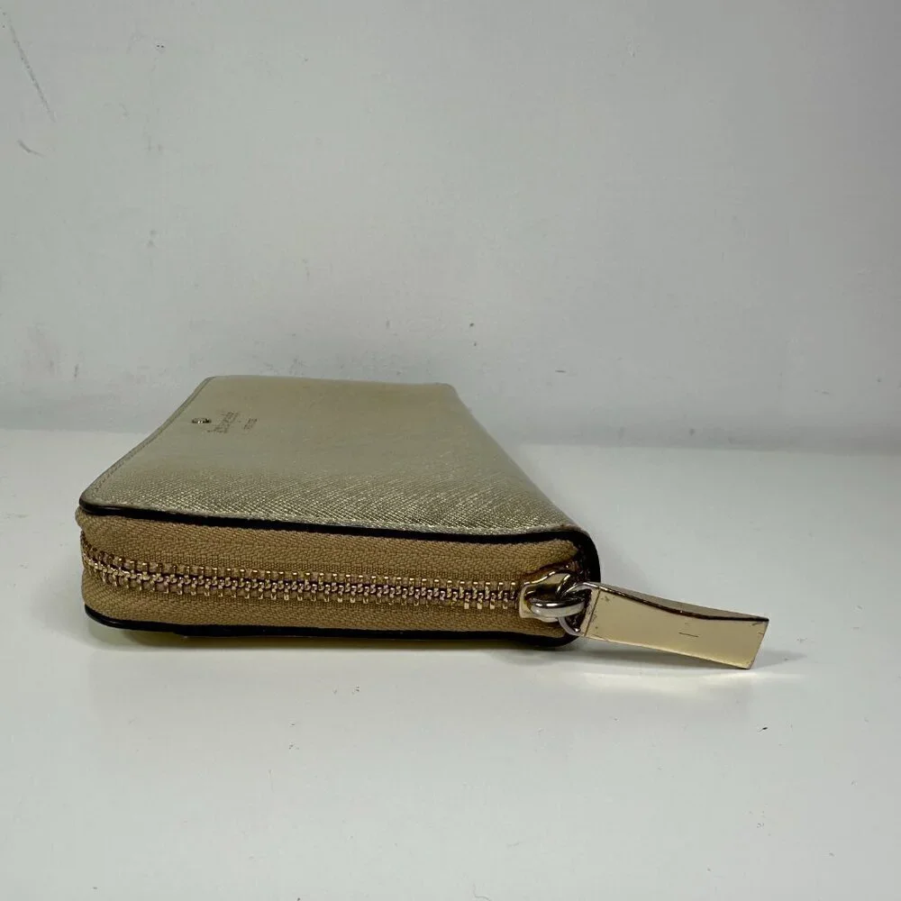 Kate Spade Lacey Mikas Pond Gold Zip Around Wallet
